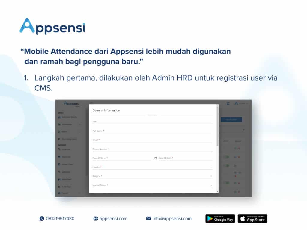 admin hrd registrasi user via cms